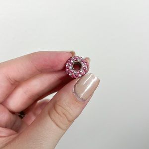 ✰ pink and white jeweled Pandora charm ✰